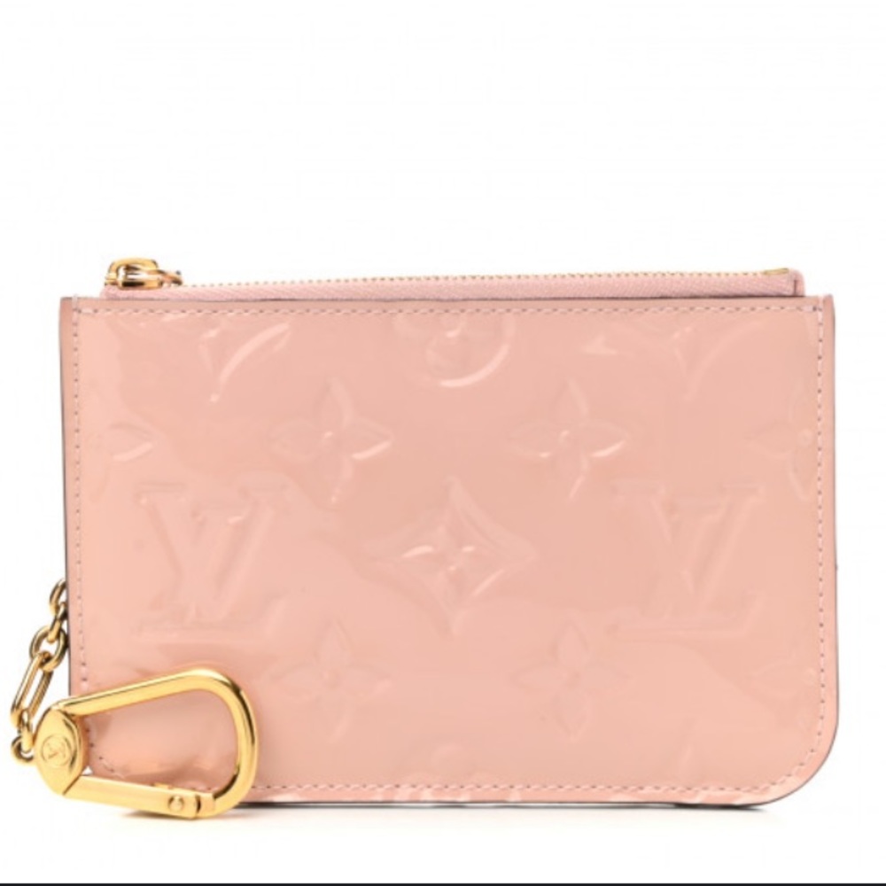 Authentic Louis Vuitton Vernis Key Pouch Rose Ballerine